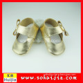 China autumn fashion gold bow moccasins cow leather soft flat shoes 2015 girls